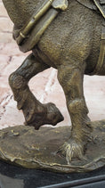 Load image into Gallery viewer, Budweiser Clydesdale Work Horse Bronze Statue Sculpture Original Art on Marble Base - Southlake Paws
