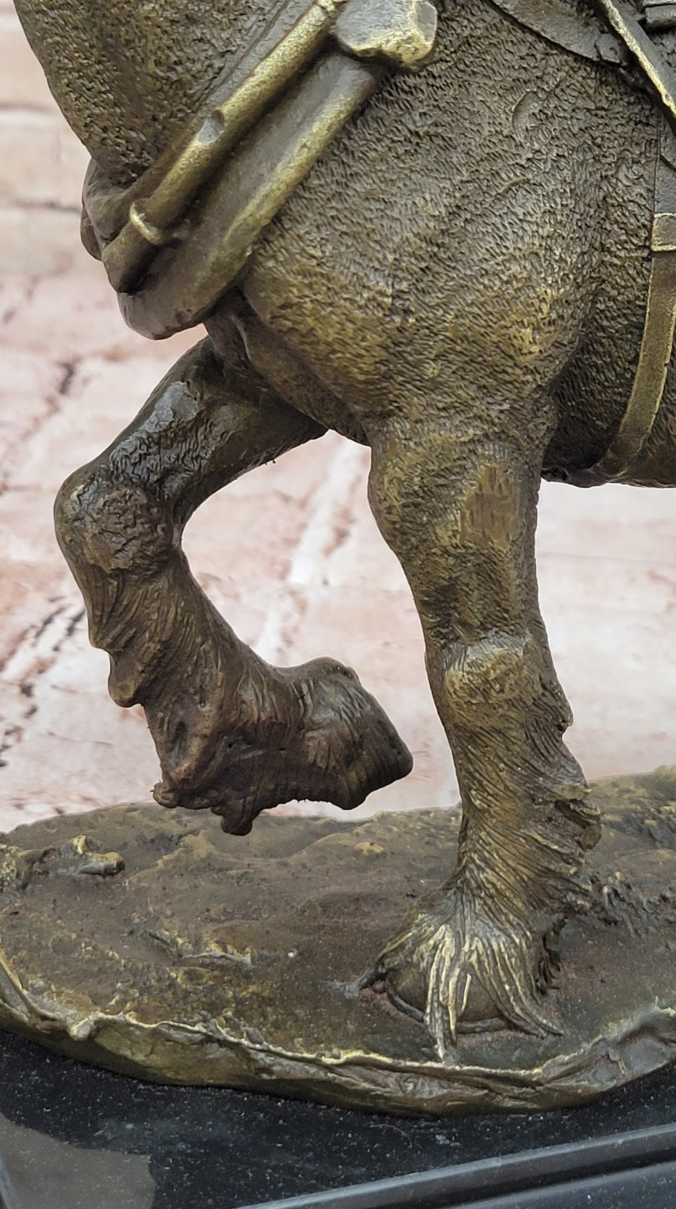 Budweiser Clydesdale Work Horse Bronze Statue Sculpture Original Art on Marble Base - Southlake Paws