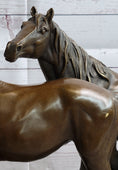 Load image into Gallery viewer, Two Horses Bronze Metal Statue Sculpture after PJ Mene on Marble Base
