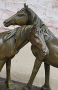 Load image into Gallery viewer, Necking Horses Bronze Sculpture Statue Equestrian Barn Stables Farmhouse Decor

