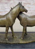 Load image into Gallery viewer, Necking Horses Bronze Sculpture Statue Equestrian Barn Stables Farmhouse Decor

