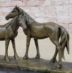 Necking Horses Bronze Sculpture Statue Equestrian Barn Stables Farmhouse Decor