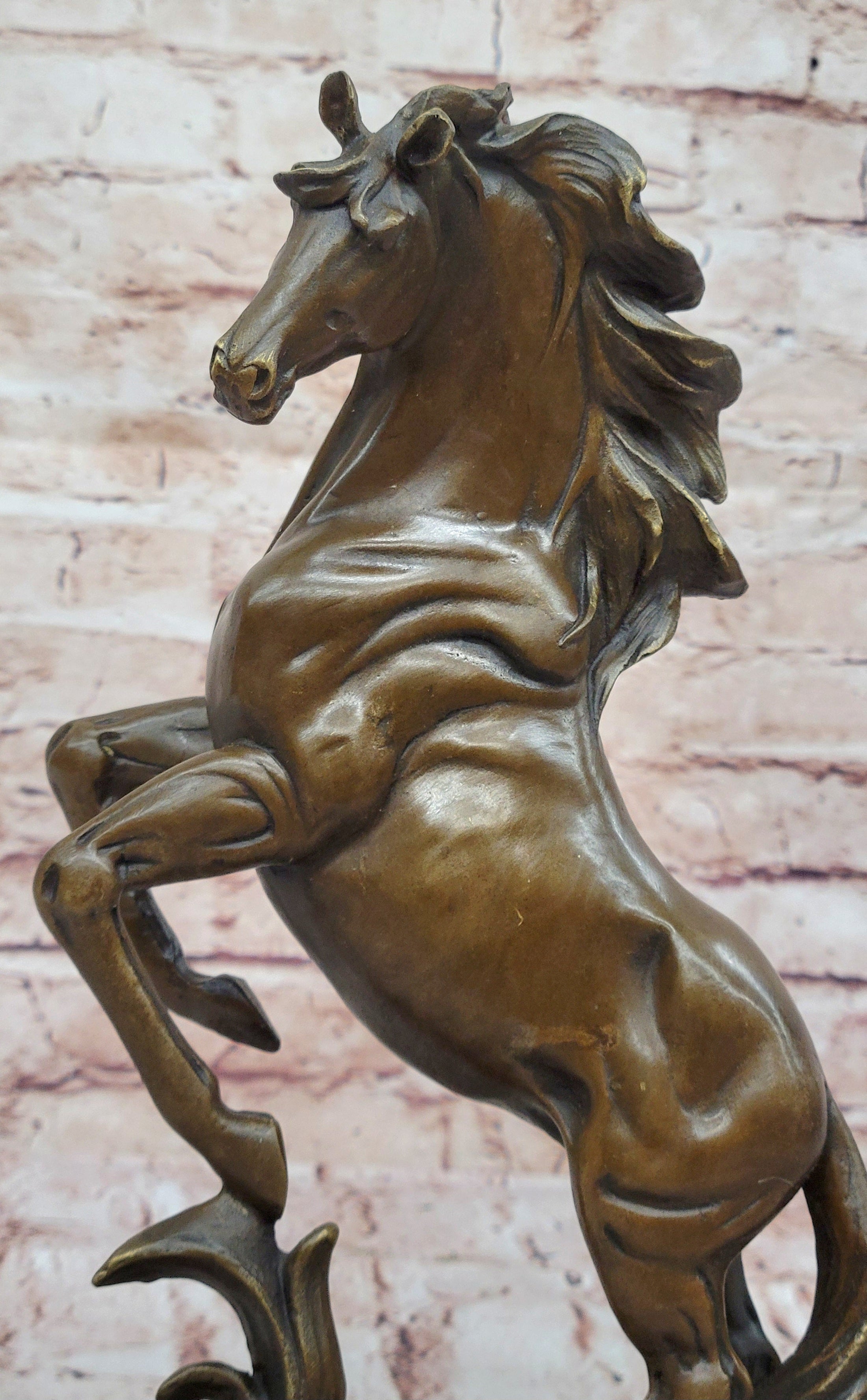 Rearing Horse Bronze Sculpture Statue Equestrian Stables Country Western Decor