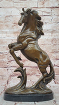 Load image into Gallery viewer, Rearing Horse Bronze Sculpture Statue Equestrian Stables Country Western Decor
