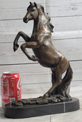 Load image into Gallery viewer, Rearing Horse Bronze Metal Statue Sculpture Equestrian Decor Gift Signed Original Art
