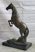 Load image into Gallery viewer, Rearing Arabian Horse Stallion Bronze Statue Sculpture Figure Equestrian Farm Stable Decor
