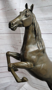 Rearing Arabian Horse Stallion Bronze Statue Sculpture Figure Equestrian Farm Stable Decor