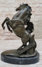 Adult and Baby Horse Pony Dual Rearing Horses Bronze Statue Sculpture Decor