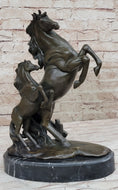 Load image into Gallery viewer, Adult and Baby Horse Pony Dual Rearing Horses Bronze Statue Sculpture Decor
