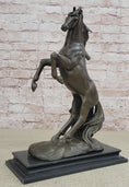 Load image into Gallery viewer, Rearing Stallion Horse Bronze Sculpture Statue Equestrian Horses Decor Signed Original Art
