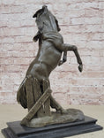 Load image into Gallery viewer, Rearing Stallion Horse Bronze Sculpture Statue Equestrian Horses Decor Signed Original Art
