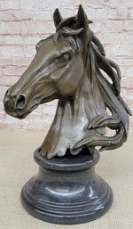 Original Milo Gorgeous Bust Horse Head Bronze Sculpture Art Deco Figurine Figure