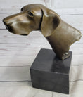 Load image into Gallery viewer, Weimaraner Vizsla Dog Bronze Bust Sculpture Statue Home Decor Figurine on Marble Base
