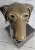 Load image into Gallery viewer, Weimaraner Vizsla Dog Bronze Bust Sculpture Statue Home Decor Figurine on Marble Base
