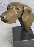 Load image into Gallery viewer, Weimaraner Vizsla Dog Bronze Bust Sculpture Statue Home Decor Figurine on Marble Base

