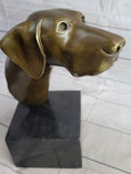 Load image into Gallery viewer, Weimaraner Vizsla Dog Bronze Bust Sculpture Statue Home Decor Figurine on Marble Base
