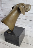 Load image into Gallery viewer, Weimaraner Vizsla Dog Bronze Bust Sculpture Statue Home Decor Figurine on Marble Base
