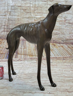 Art Deco Hand Made Dark Patine Greyhound Dog Bronze Sculpture Home Decoration