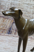 Load image into Gallery viewer, Art Deco Hand Made Dark Patine Greyhound Dog Bronze Sculpture Home Decoration
