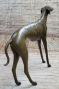 Load image into Gallery viewer, Art Deco Hand Made Dark Patine Greyhound Dog Bronze Sculpture Home Decoration

