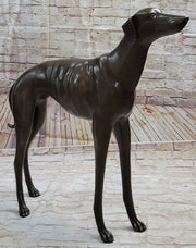 Art Deco Hand Made Dark Patine Greyhound Dog Bronze Sculpture Home Decoration