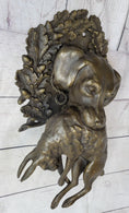 Load image into Gallery viewer, Hanging Wall Mounted Bronze Sculpture of Retriever Dog with Rabbit in Mouth 12" x 17"
