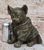 Cute Chihuahua Dog in Hooded Sweater Bronze Sculpture Figurine Statue Hot Cast