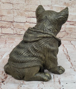 Cute Chihuahua Dog in Hooded Sweater Bronze Sculpture Figurine Statue Hot Cast