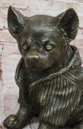 Load image into Gallery viewer, Cute Chihuahua Dog in Hooded Sweater Bronze Sculpture Figurine Statue Hot Cast
