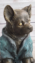 Load image into Gallery viewer, Chihuahua Puppy Dog Wearing Blue Sweater Bronze Metal Figurine Sculpture Decor
