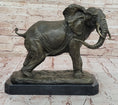 Load image into Gallery viewer, African Elephant Bronze Sculpture – Lifelike Safari Artwork on Marble Base
