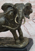 Load image into Gallery viewer, African Elephant Bronze Sculpture – Lifelike Safari Artwork on Marble Base
