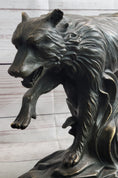 Load image into Gallery viewer, Running Wolf Dog Wildlife Art Decor Bronze Metal Statue Sculpture Original Art
