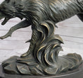 Load image into Gallery viewer, Running Wolf Dog Wildlife Art Decor Bronze Metal Statue Sculpture Original Art
