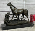 Load image into Gallery viewer, Trotting Thoroughbread Horse Bronze Hand Made Sculpture by Lost Wax Method Decor
