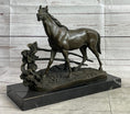 Load image into Gallery viewer, Trotting Thoroughbread Horse Bronze Hand Made Sculpture by Lost Wax Method Decor
