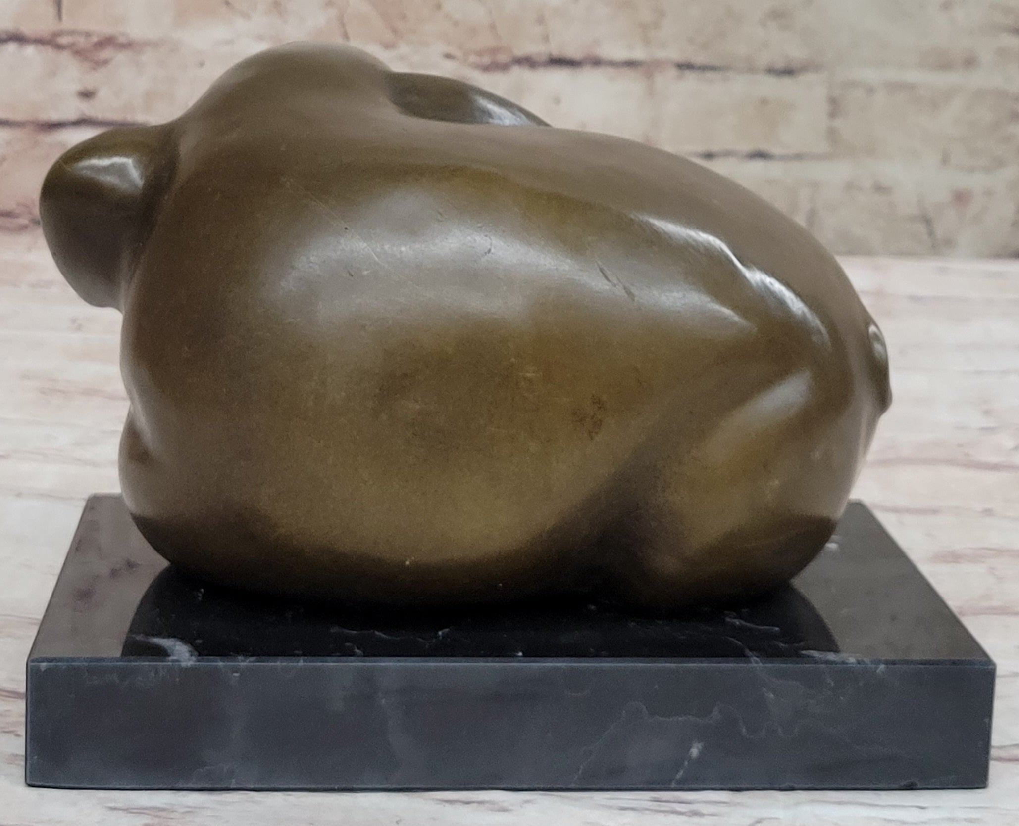 Happy Round Pig Bronze Metal Statue Sculpture Figure Original Art Farm Decor