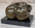 Load image into Gallery viewer, Happy Round Pig Bronze Metal Statue Sculpture Figure Original Art Farm Decor
