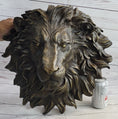 Load image into Gallery viewer, Wall Mounted Hanging Lion Head Bust Sculpture Decor Signed Original Milo 18" x 18"
