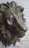 Load image into Gallery viewer, Wall Mounted Hanging Lion Head Bust Sculpture Decor Signed Original Milo 18" x 18"
