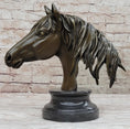 Load image into Gallery viewer, Hot Cast Bronze Horse Head Bust Statue Sculpture Bronze Metal Original Art by Milo

