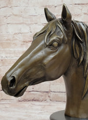 Hot Cast Bronze Horse Head Bust Statue Sculpture Bronze Metal Original Art by Milo