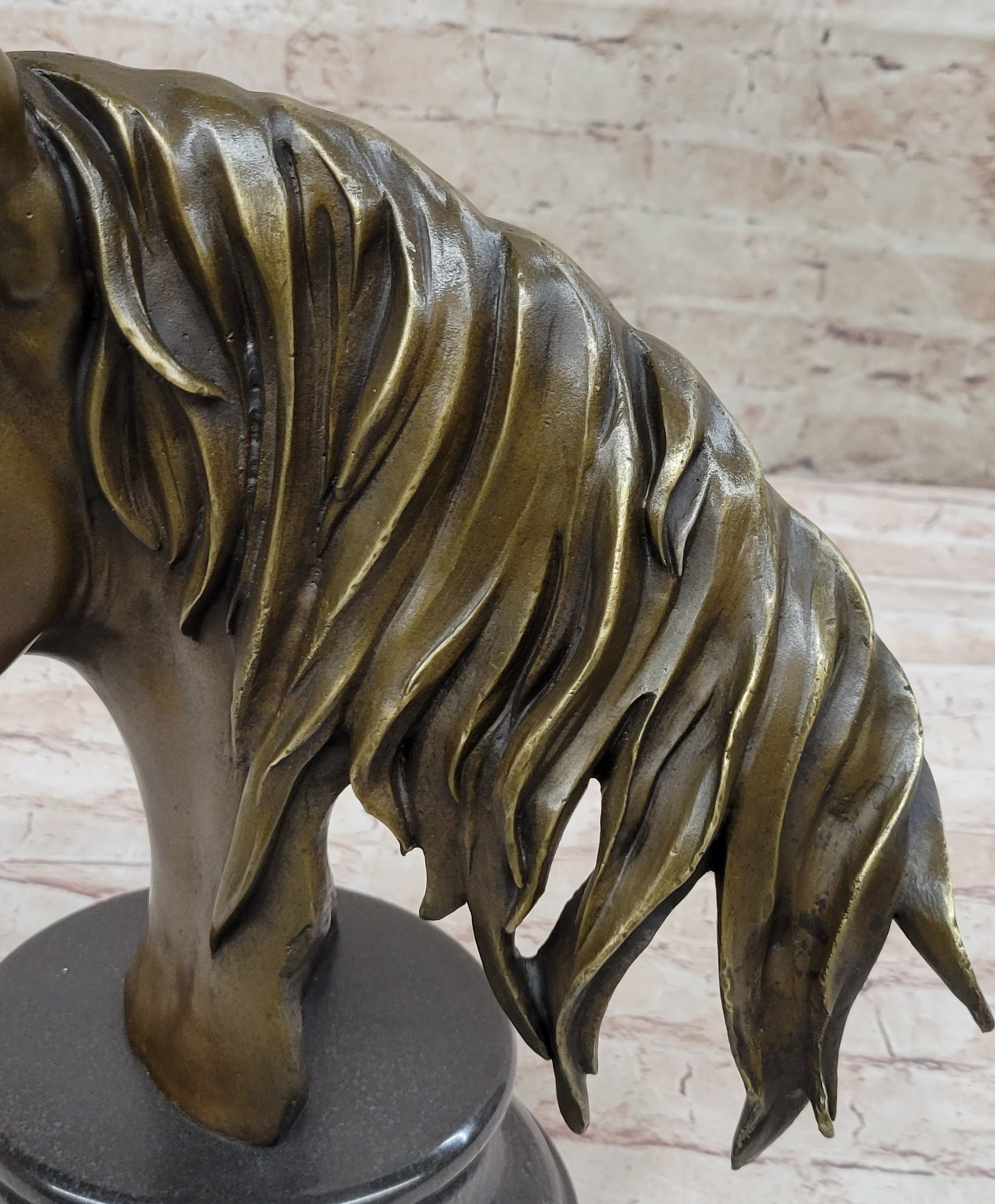 Hot Cast Bronze Horse Head Bust Statue Sculpture Bronze Metal Original Art by Milo