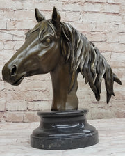 Hot Cast Bronze Horse Head Bust Statue Sculpture Bronze Metal Original Art by Milo