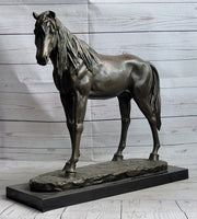 Bronze Metal Horse Mare Equestrian Decor Sculpture Statue Figure by PJ Mene on Marble Base