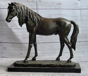 Bronze Metal Horse Mare Equestrian Decor Sculpture Statue Figure by PJ Mene on Marble Base
