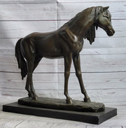 Bronze Metal Horse Mare Equestrian Decor Sculpture Statue Figure by PJ Mene on Marble Base