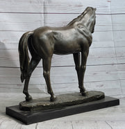 Bronze Metal Horse Mare Equestrian Decor Sculpture Statue Figure by PJ Mene on Marble Base