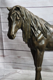 Bronze Metal Horse Mare Equestrian Decor Sculpture Statue Figure by PJ Mene on Marble Base