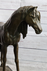 Bronze Metal Horse Mare Equestrian Decor Sculpture Statue Figure by PJ Mene on Marble Base